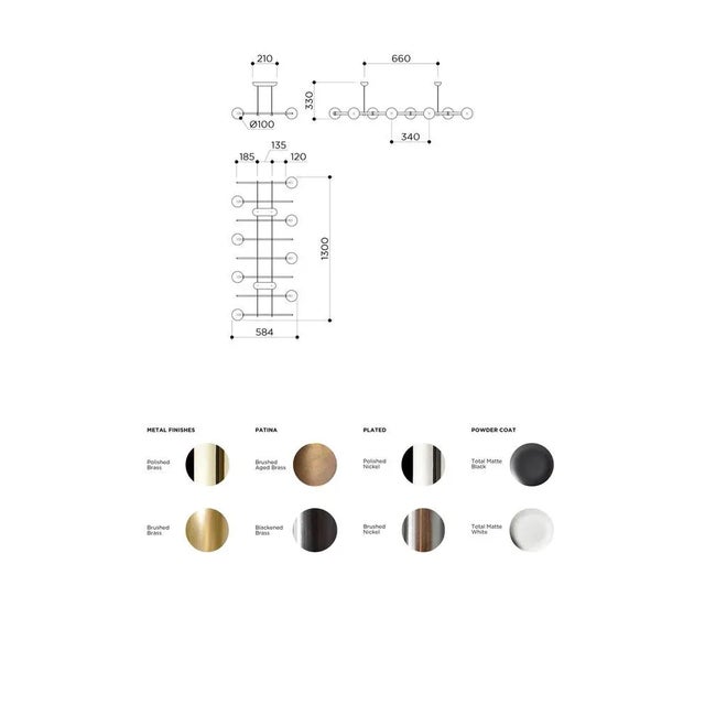 Gold Modular Flat 8 Lamp Pendant by Contain For Sale - Image 8 of 9