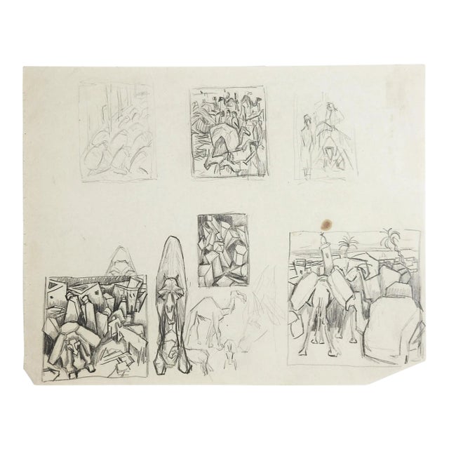 Camel Pencil Studies by George Baer For Sale