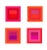 Red Abstract Geometric Color Study Set of 4 Prints in Reds and Pinks - 36" X 36" For Sale - Image 8 of 8