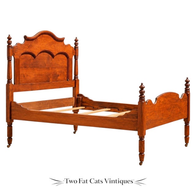 Mid 19th Century Antique Chippendale Style | Solid Cherry | Three-Quarter (3/4) Bed | Circa Mid-1800s For Sale - Image 5 of 6