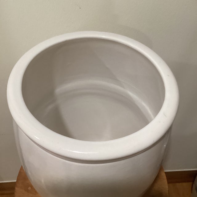 Contemporary Ceramic Glossy and Glazed Jar Planter For Sale - Image 4 of 12