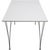 Piet Hein square dining table with a white laminated table top and an edge of aluminium. The table has a steel frame and...