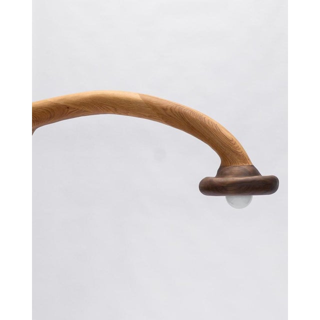 Wood Walnut and Red Oak Floor Lamp by Alexander Knysch For Sale - Image 7 of 8