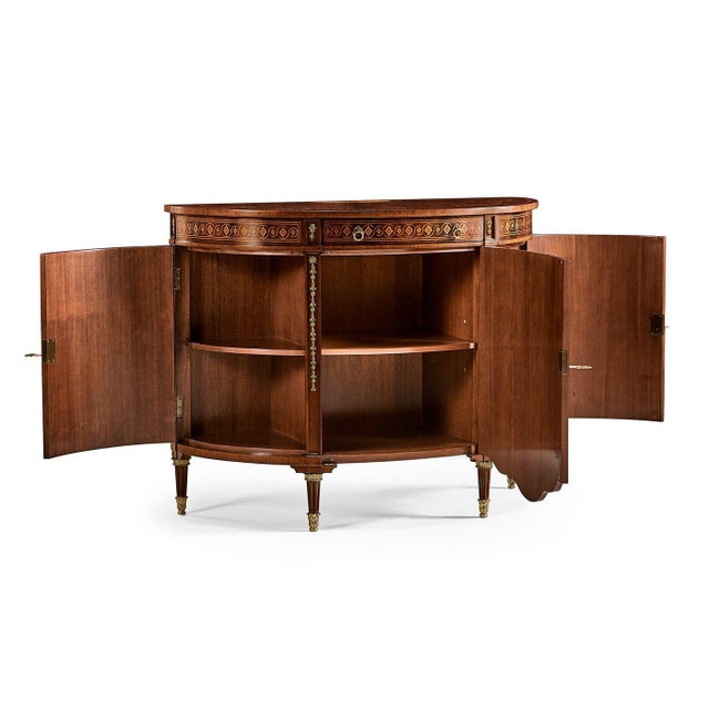 Traditional Sheraton Style Bowfront Light Mahogany Commode For Sale - Image 3 of 8