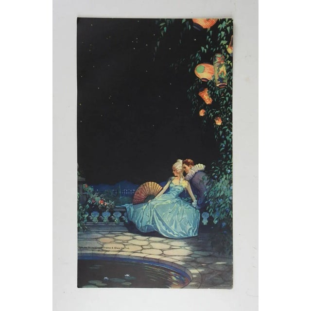 Art Deco Vintage 1930s Romantic Couple Evening Print For Sale - Image 3 of 4