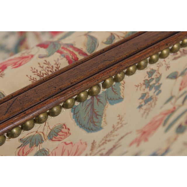 Hickory Chair Mahogany Frame Sheridan Style Loveseat Settee For Sale - Image 11 of 17