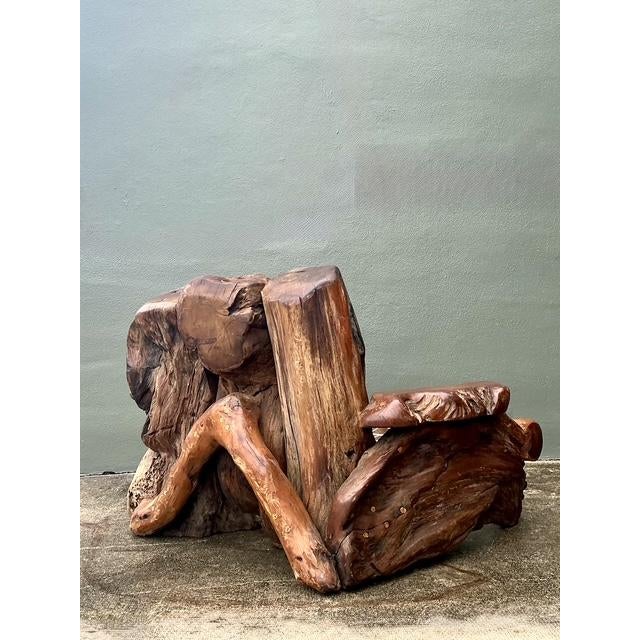 Wood Vintage Redwood Slab Sofa After Darryl Stokes For Sale - Image 7 of 12