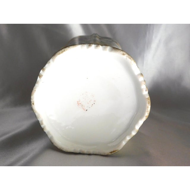 Ceramic 1930s Pale Yellow Coffee Pot With Purple and White Flowers-No Lid For Sale - Image 7 of 8