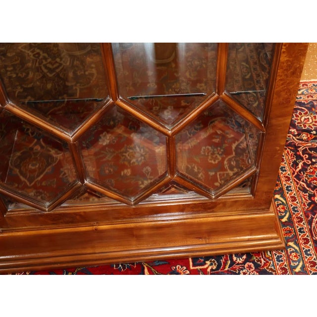 Francesco Molon V23 Italian Burl Wood Beveled Glass Display Cabinet For Sale - Image 17 of 17