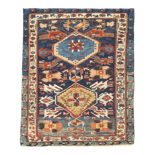 Antique Caucasian Kuba Rug 3'0" X 3'5'' For Sale