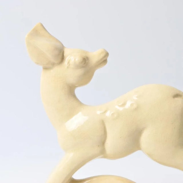 1930s Art Deco Ceramic Roe Deer Bookends, 1930s, Set of 2 For Sale - Image 5 of 9