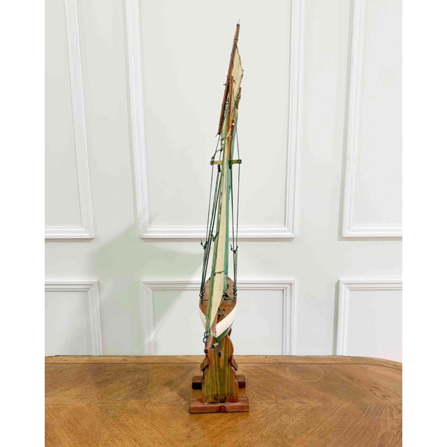 English 20th Century Carved Wood Gaff Cutter Pond Yacht For Sale - Image 10 of 12