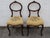 Victorian Late 1800s Carved Tapestry Small Accent Side Chairs a Pair 6379 For Sale - Image 12 of 12