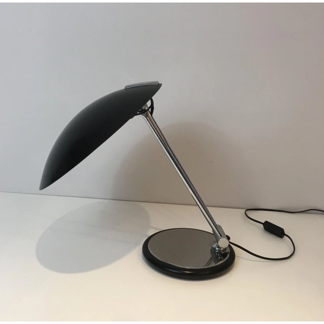 Black Design Adjustable Chrome and Black Lacquered Desk Lamp, circa 1970 For Sale - Image 8 of 13