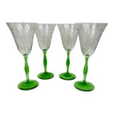 Vintage Etched Water Glasses For Sale