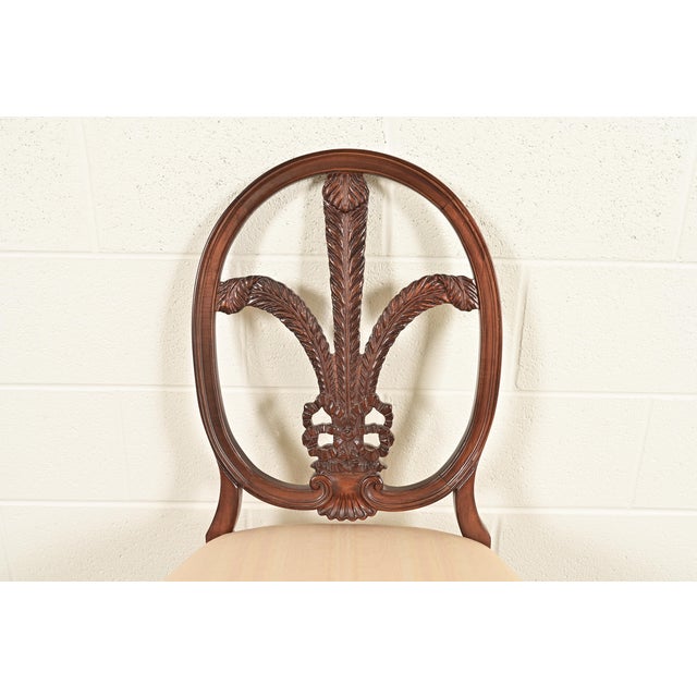 Romweber Antique French Regency Louis XVI Carved Mahogany Dining Chairs, Set of Four For Sale In South Bend - Image 6 of 13