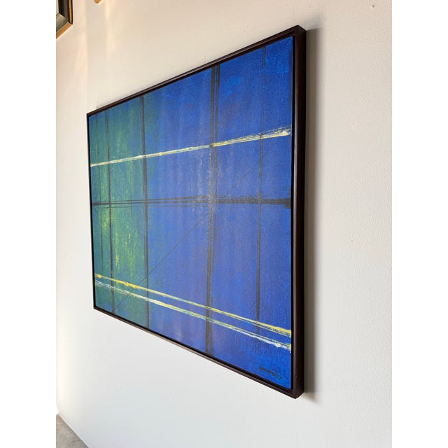 Vintage Expressionist Abstract Acrylic on Canvas Painting - Signed For Sale - Image 4 of 11