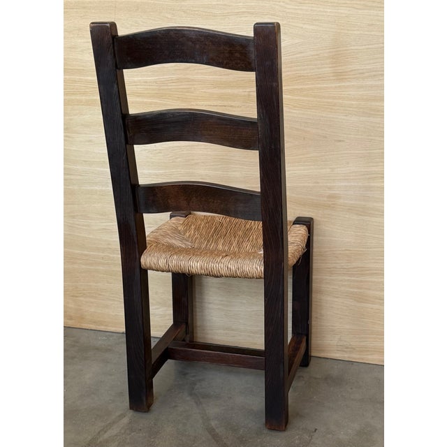 19th Set of Six Spanish Solid Walnut Chairs with Cane For Sale - Image 11 of 18