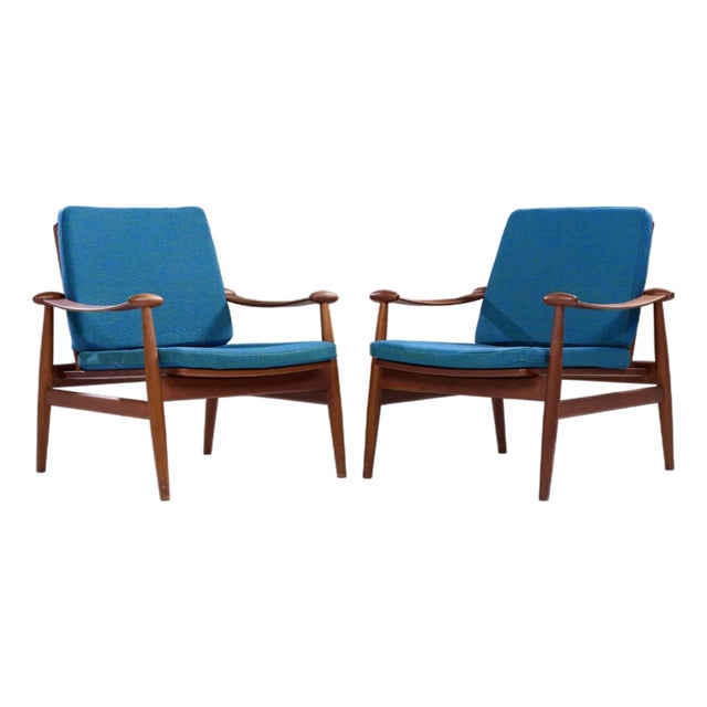 Finn Juhl Mid Century Danish Teak Spade Lounge Chairs - Pair For Sale