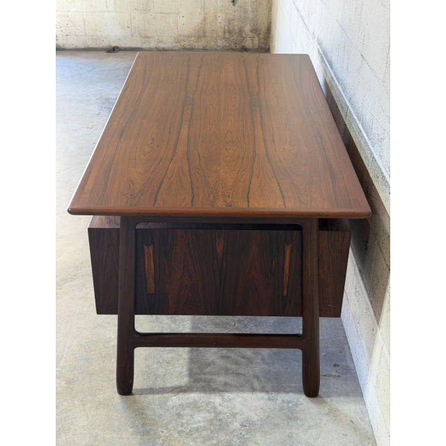 Wood In Style of Gunni Omann for Omann Jun Model 75 Rosewood Executive Desk Danish Mid-Century Modern 1960s For Sale - Image 7 of 11