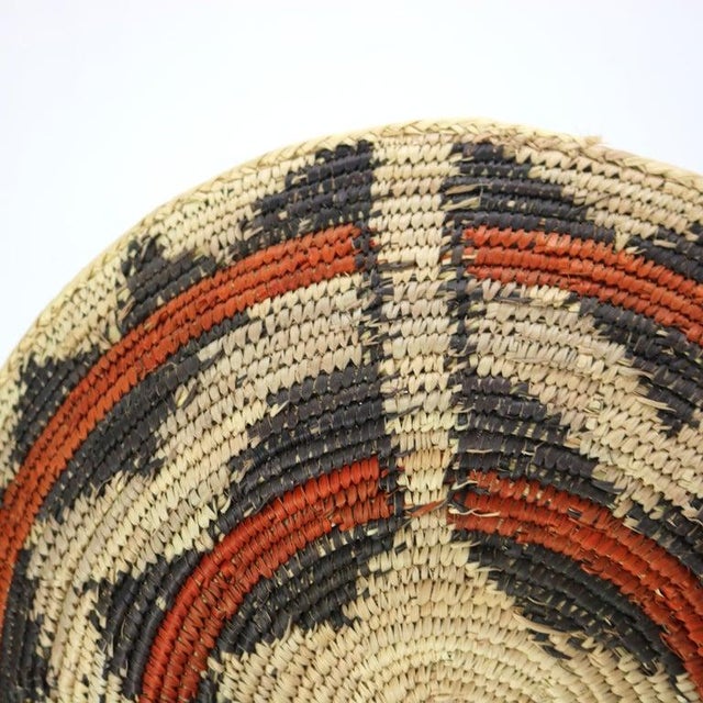 Vintage Southwest Native American Woven Reed Basket 20thC Measures - 14"H x 13.75"W x 13.75"D