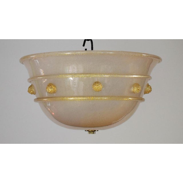 1960s Mouth-Blown Opalescent Glass and Gold Leaf Pendant Lamp from Barovier & Toso, 1960s For Sale - Image 5 of 10