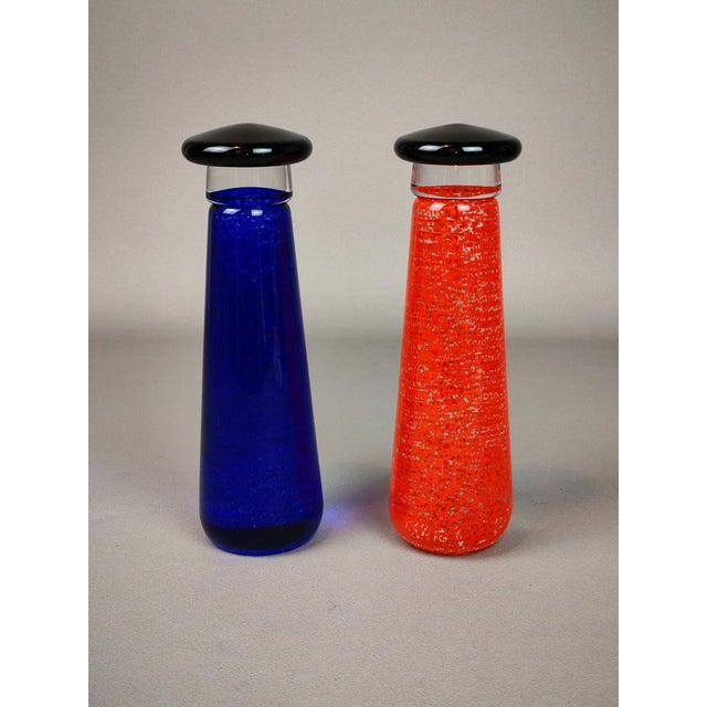Blue Glass Sculptures by Ulf Johansson for Sjöhyttan, 1980s, Set of 2 For Sale - Image 8 of 11