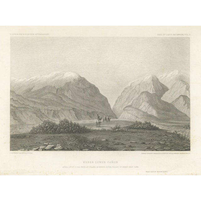 F.W. Egloffstein, Utah Landscape, Weber Canyon & Great Salt Lake Valley, 1861, Print For Sale - Image 10 of 10