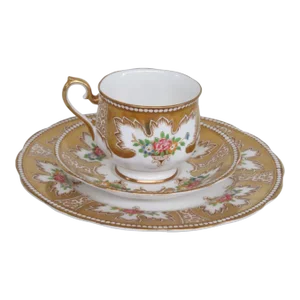 Royal Albert England Royalty Floral Tea Cup Saucer and Dessert Plate Set