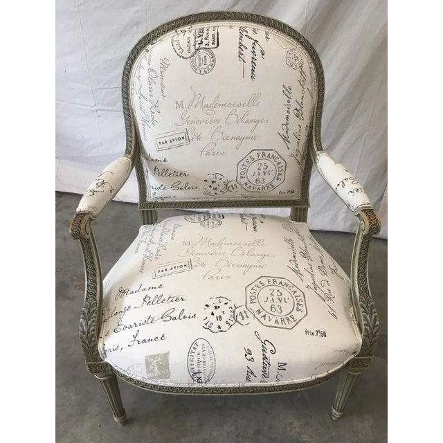 Wood French Antique Painted Armchairs - a Pair For Sale - Image 7 of 13