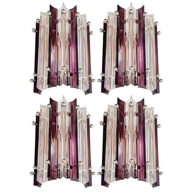 1990s Italian Murano Glass Wall Sconces in the style of Venini, 1990s, Set of 2 For Sale - Image 5 of 16