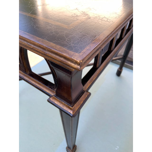Pair Vintage Black Arched Side Tables Gold Accented For Sale In New York - Image 6 of 6