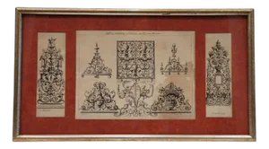 French Artist, Renaissance Style Repertoire of Grotesques, 18th Century, Engraving