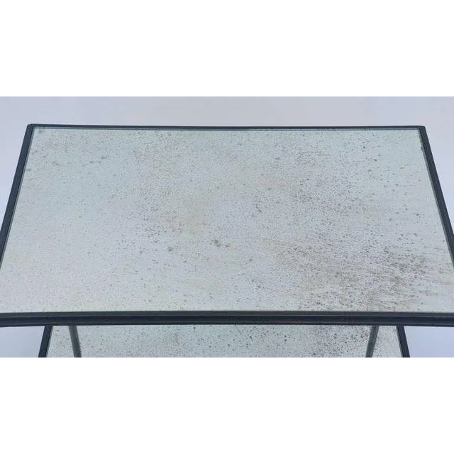 Metal Contemporary Design Frères 'Rectiligne' Wrought Iron and Mirror End Tables - a Pair For Sale - Image 7 of 11