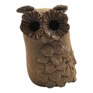 Original Vintage Margaret Hudson Earth Art Pottery Owl For Sale