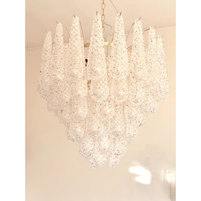 Glass Mid Century Modern “Conchiglie” Murano Glass Gold Chandelier For Sale - Image 7 of 11