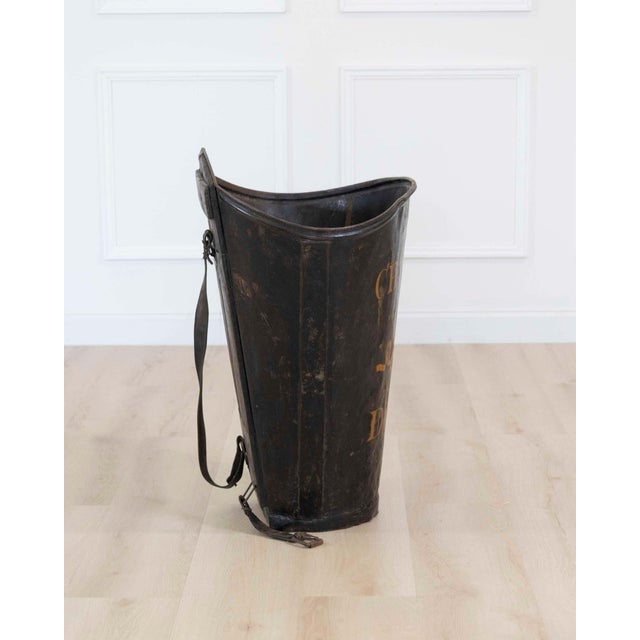Metal French 20th Century Painted Grape-Picking Hod For Sale - Image 7 of 8