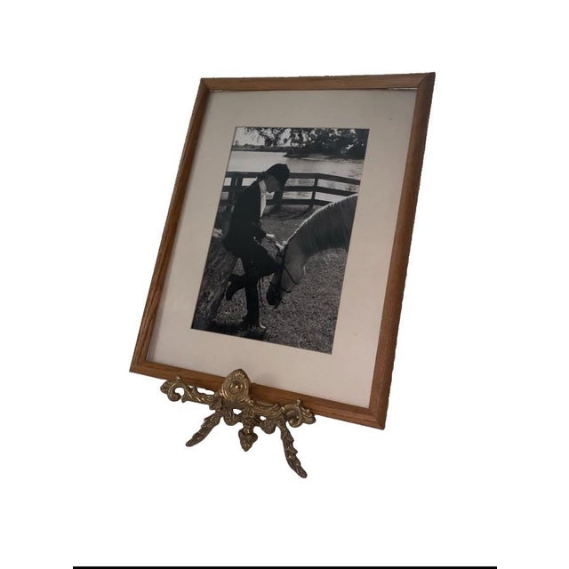 Vintage Mid-Century Equestrian Art: Framed Portrait Attributed to Carol Hofmann Thompson, u.s. Equestrian Team For Sale - Image 10 of 10