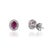Metal 18k White Gold Natural Oval-Cut Vivid Red Ruby & Diamond Halo Stud Earrings- A Pair For Sale - Image 7 of 15