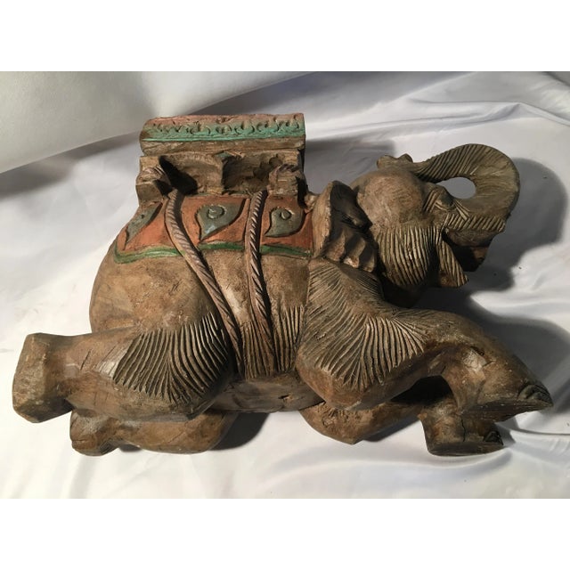 Wooden Elephant Sculpture For Sale - Image 6 of 10