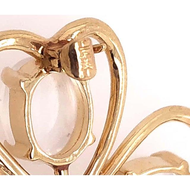 14 Karat Yellow Gold Four Leaf Clover Brooch For Sale - Image 4 of 8