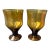 Vintage Mid-Century Modern Amber Brown Glass Denby Avanti Goblets a Pair For Sale