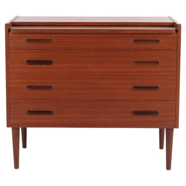 Danish Teak Dresser with Hidden Vanity and Mirror, 1960s For Sale - Image 10 of 10