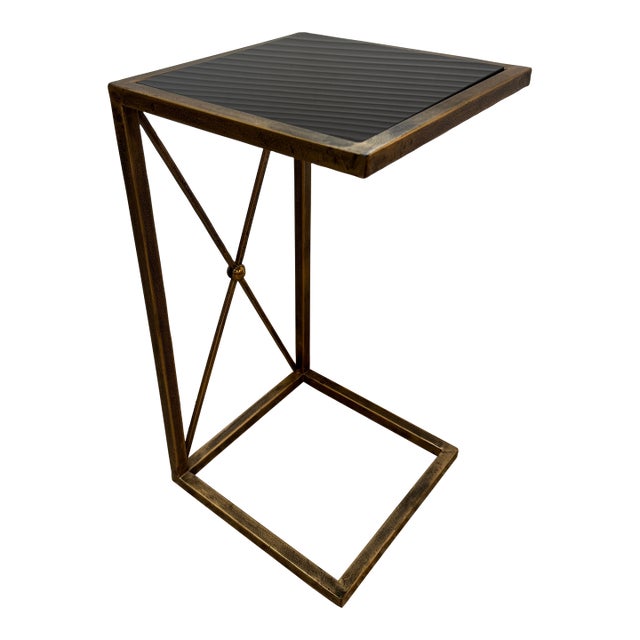 Uttermost Zafina Gold Side C-Table For Sale