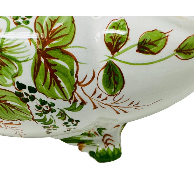 Vintage Paul's Hand Painted Ceramic Footed Bowl Made in Italy For Sale - Image 9 of 13