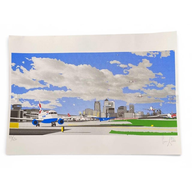 Gerry Buxton, London City Airport, 2016, Signed Limited Edition Screenprint For Sale - Image 18 of 18