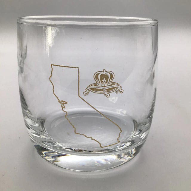 Here is a set of 8 gold embossed with the Crown Royal pillow crown and the state of California. This is a great set for...
