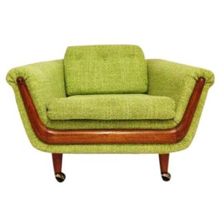 Adrian Pearsall Mid-Century Modern Armchair Original Lime Fabric For Sale