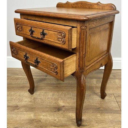 Vintage French Bedside Tables in Oak, Set of 2 For Sale - Image 12 of 15