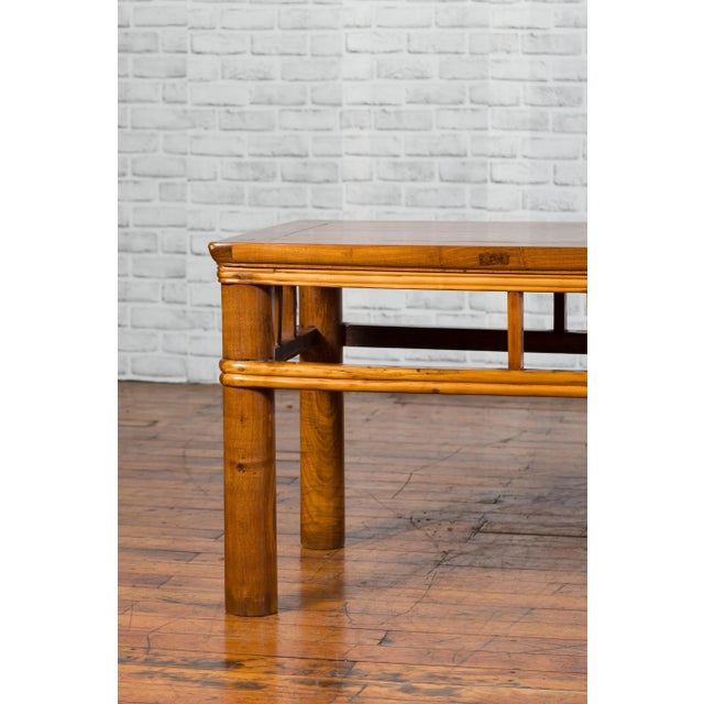 Chinese Late Qing Dynasty Low Table with Pierced Apron and Pillar Strut Motifs For Sale - Image 10 of 13